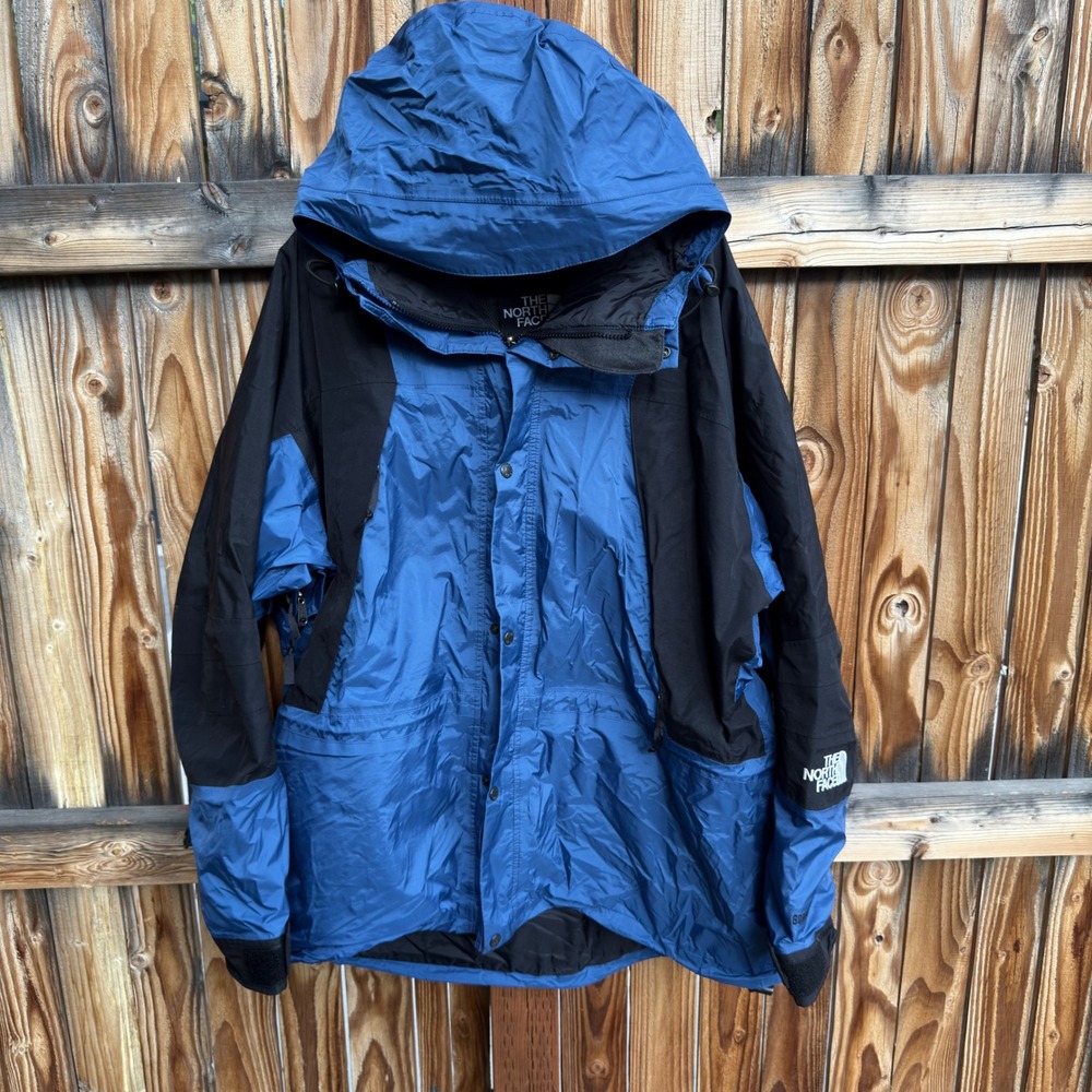 Vintage The North Face Mountain Light Gore-Tex Jacket Mens XL Blue Black Hooded
